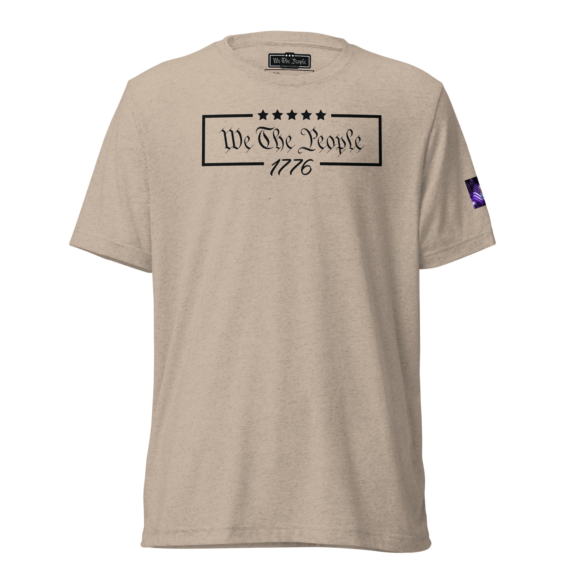 Constitutes - We The People Political Shirt. Khaki. Individual Rights. Law & Order. Meritocracy.