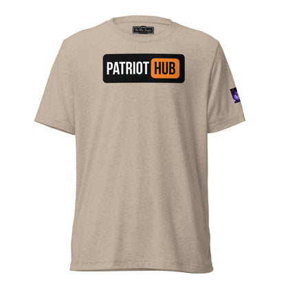 Constitutes - Patriot Hub Political Shirt. Khaki. Censor-Free. Disinformation-Free. Mandate-Free.