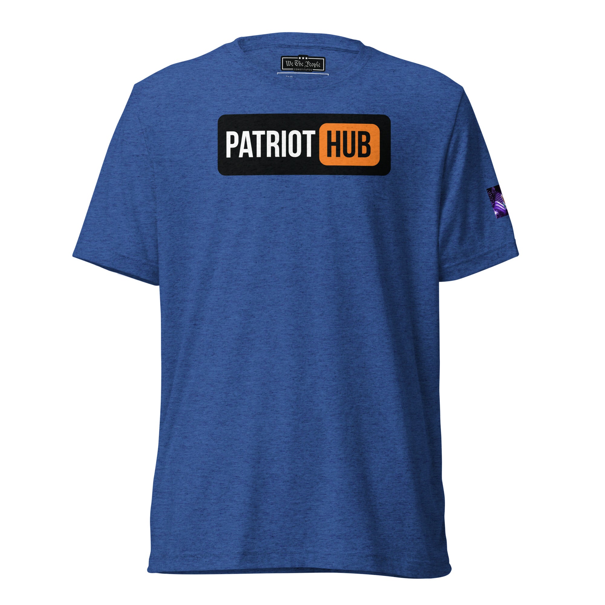 Constitutes - Patriot Hub Political Shirt. Royal Blue. Censor-Free. Disinformation-Free. Mandate-Free.